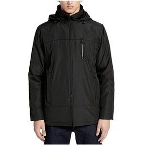 NWT Calvin Klein Mens Midweight Hooded Jacket w/Bib Black Size 2XL $225 6D497
